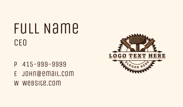 Hammer Saw Crafting Business Card Design Image Preview