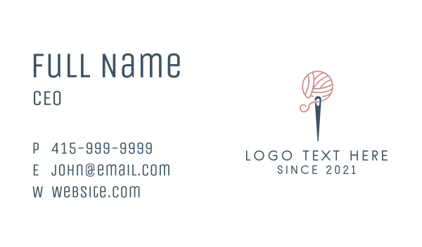 Crochet Thread Needle  Business Card Design Image Preview