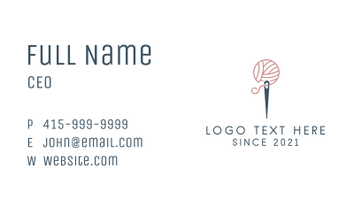 Crochet Thread Needle  Business Card Image Preview
