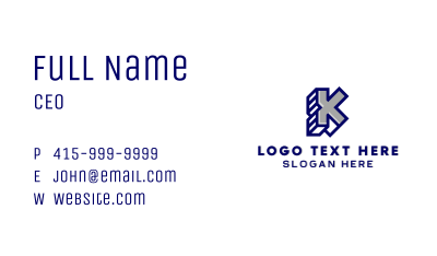 Generic 3D Letter K Business Card Image Preview