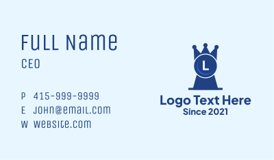 Crown Keyhole Lettermark Business Card