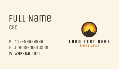 Rustic Mountain Sunset Badge Business Card Image Preview