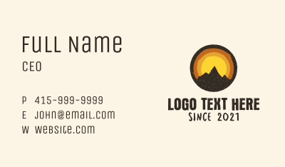 Rustic Mountain Sunset Badge Business Card