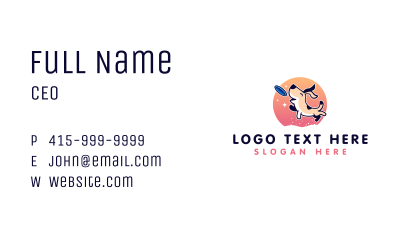 Dog Puppy Frisbee Business Card Image Preview