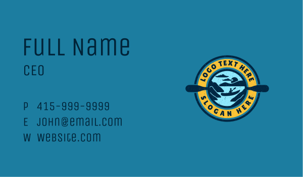 Kayak Paddle Travel Business Card Design Image Preview