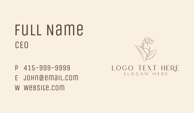 Eco Leaves Woman Business Card Image Preview