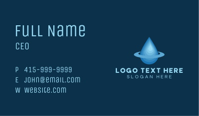 Blue Water Drop Orbit Business Card Image Preview