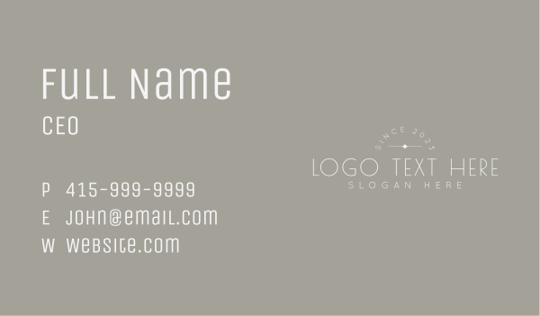 Elegant Thin Wordmark Business Card Design Image Preview