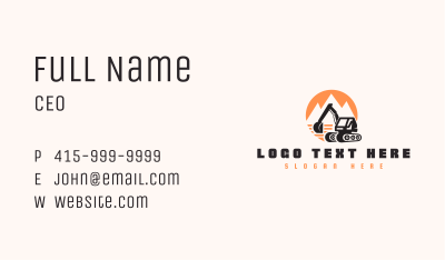 Quarry Excavation Machinery Business Card Image Preview