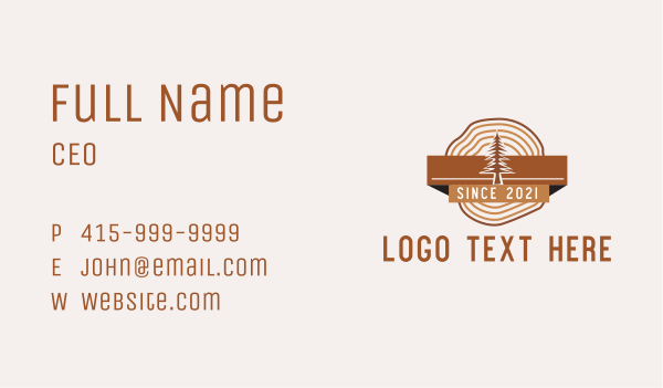 Pine Forest Badge  Business Card Design Image Preview