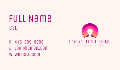 Woman Colorful Hair Business Card Image Preview