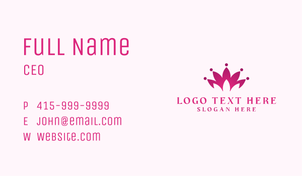 Abstract Lotus Crown Business Card Design Image Preview