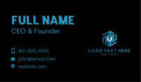 Blue Cube Letter V Business Card Image Preview