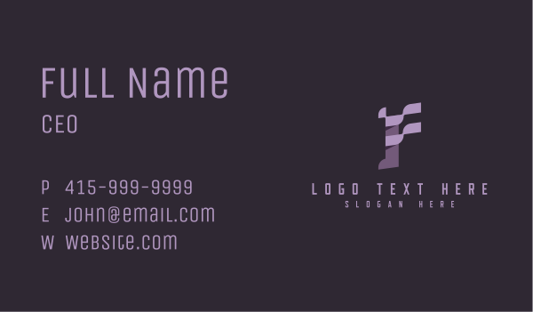 Technology Media Letter F Business Card Design Image Preview