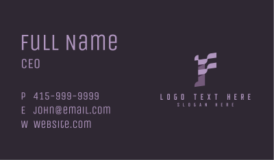 Technology Media Letter F Business Card Image Preview