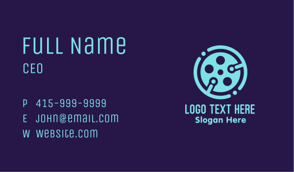 Blue Cinema Tech  Business Card Design Image Preview