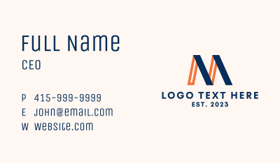 Simple Modern Letter M Business Card Image Preview
