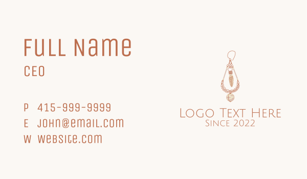 Boho Planet Earring  Business Card Design Image Preview
