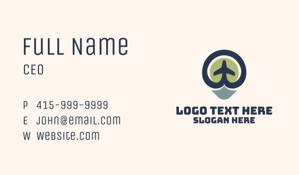 Aeronautics Plane Location Business Card Design Image Preview