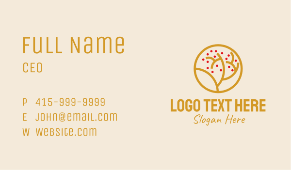 Gold Tree Badge Business Card Design Image Preview