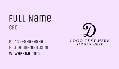 Swoosh Feminine Fashion Business Card Image Preview