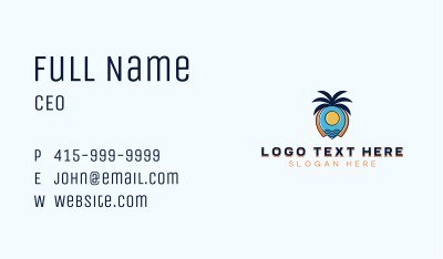 Tropical Fruit Location Pin Business Card Image Preview