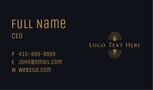 Gold Art Deco Wordmark Business Card Design Image Preview