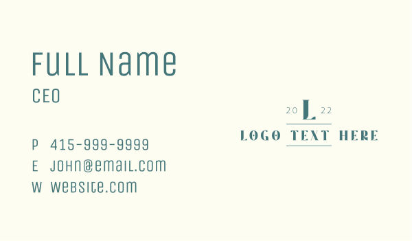 Elegant Serif Letter Business Card Design Image Preview