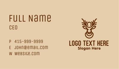 Brown Minimalist Deer Business Card Image Preview