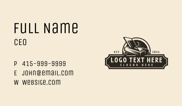 Carpentry Hand Planer Business Card Design Image Preview