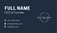 Round Business Script Wordmark Business Card Image Preview