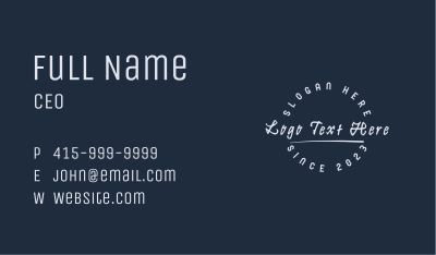 Round Business Script Wordmark Business Card Image Preview