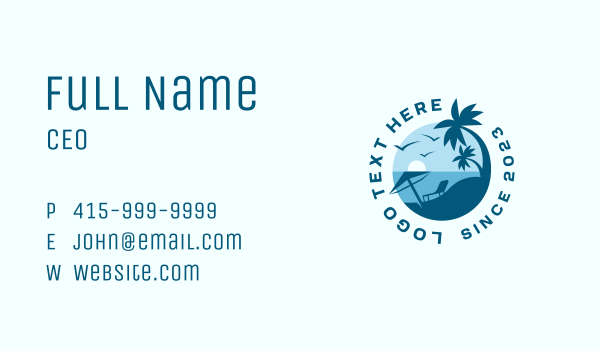 Summer Beach Resort Business Card Design Image Preview