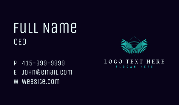 Religious Halo Wings Business Card Design Image Preview