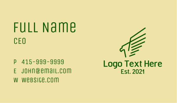 Green Swooping Eagle Business Card Design Image Preview