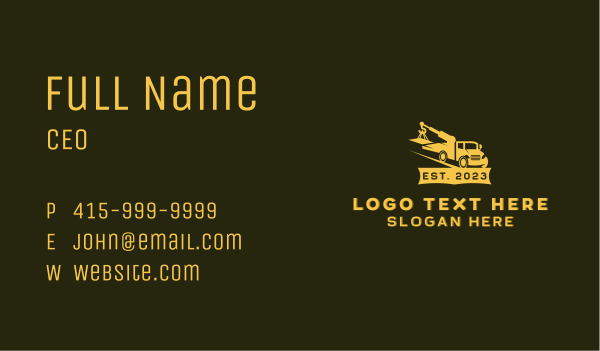 Towing Truck Mover Business Card Design Image Preview