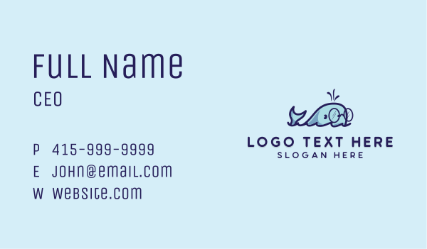 Smart Whale Animal Business Card Design Image Preview