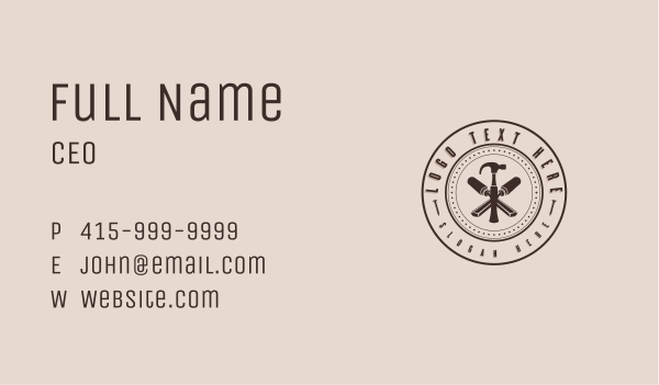 Carpentry Hammer Chisel Business Card Design Image Preview