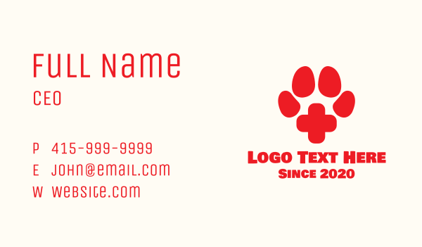 Pet Paw Veterinary Clinic Business Card Design Image Preview