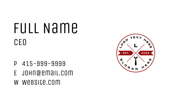 Necktie Employee Recruitment Business Card Design Image Preview