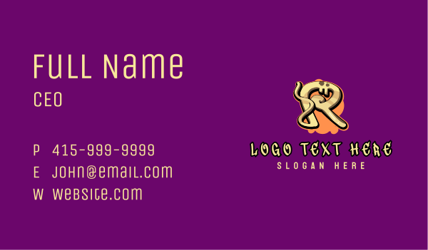 Graffiti Art Letter R Business Card Design Image Preview