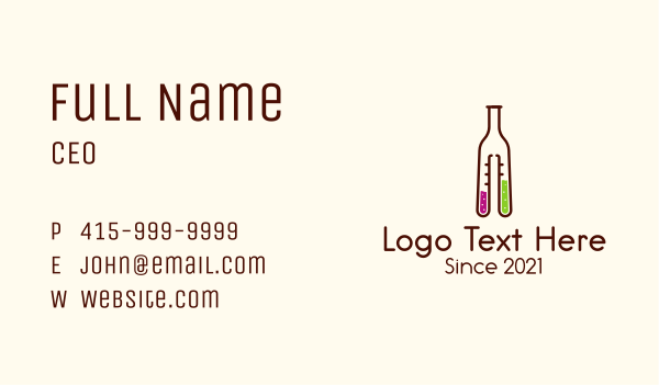 Flask Cocktail Bottle Business Card Design Image Preview