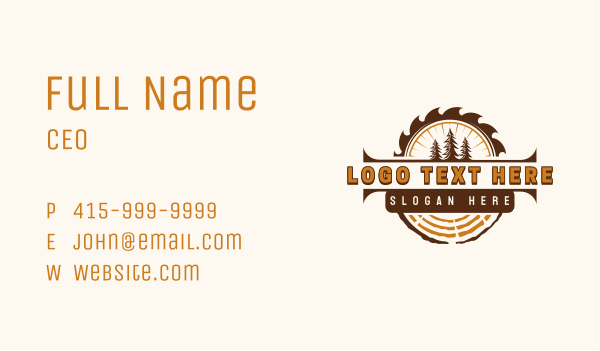Lumber Woodwork Saw Business Card Design Image Preview