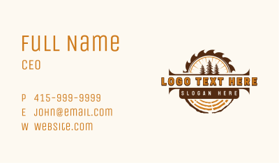 Lumber Woodwork Saw Business Card Image Preview