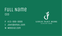 Letter J Leaf Calligraphy Business Card Image Preview