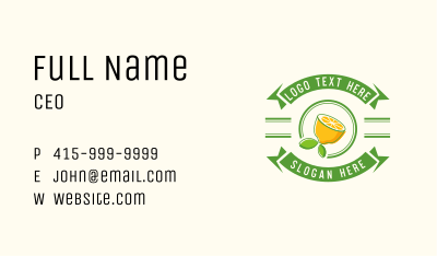 Lemon Juice Emblem Business Card
