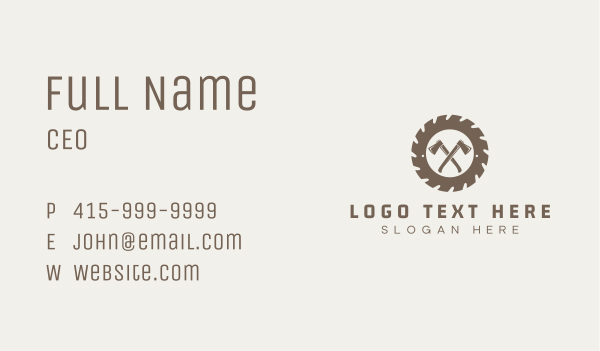 Round Saw Axe Business Card Design Image Preview