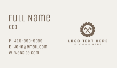 Round Saw Axe Business Card