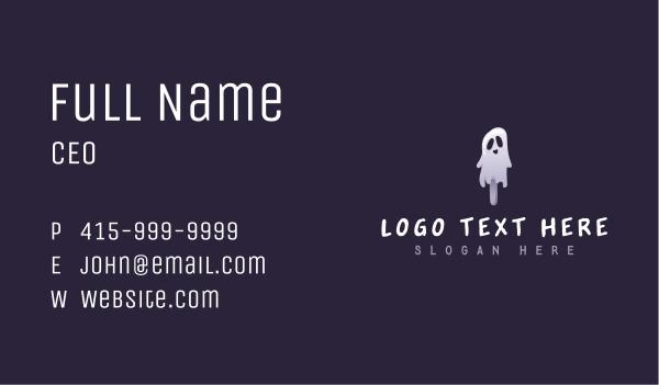 Spooky Popsicle Ghost Business Card Design Image Preview