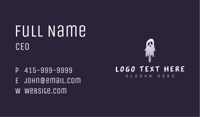 Spooky Popsicle Ghost Business Card Image Preview